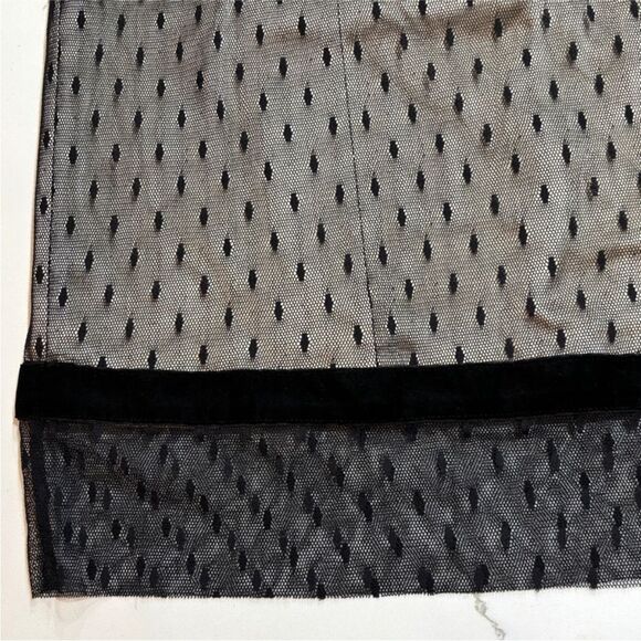 Tracy Reese | Black Taffetta Lace Mesh Skirt 8 - Picture 13 of 16